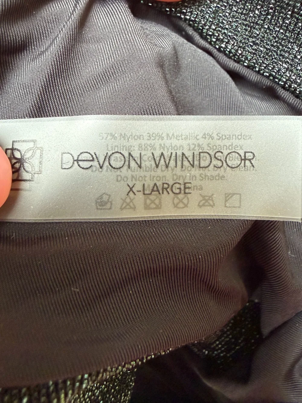DEVON WINDSOR Black Lined Garment with Branded Tag